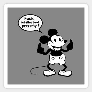 Mickey Mouse's message from the public domain Sticker